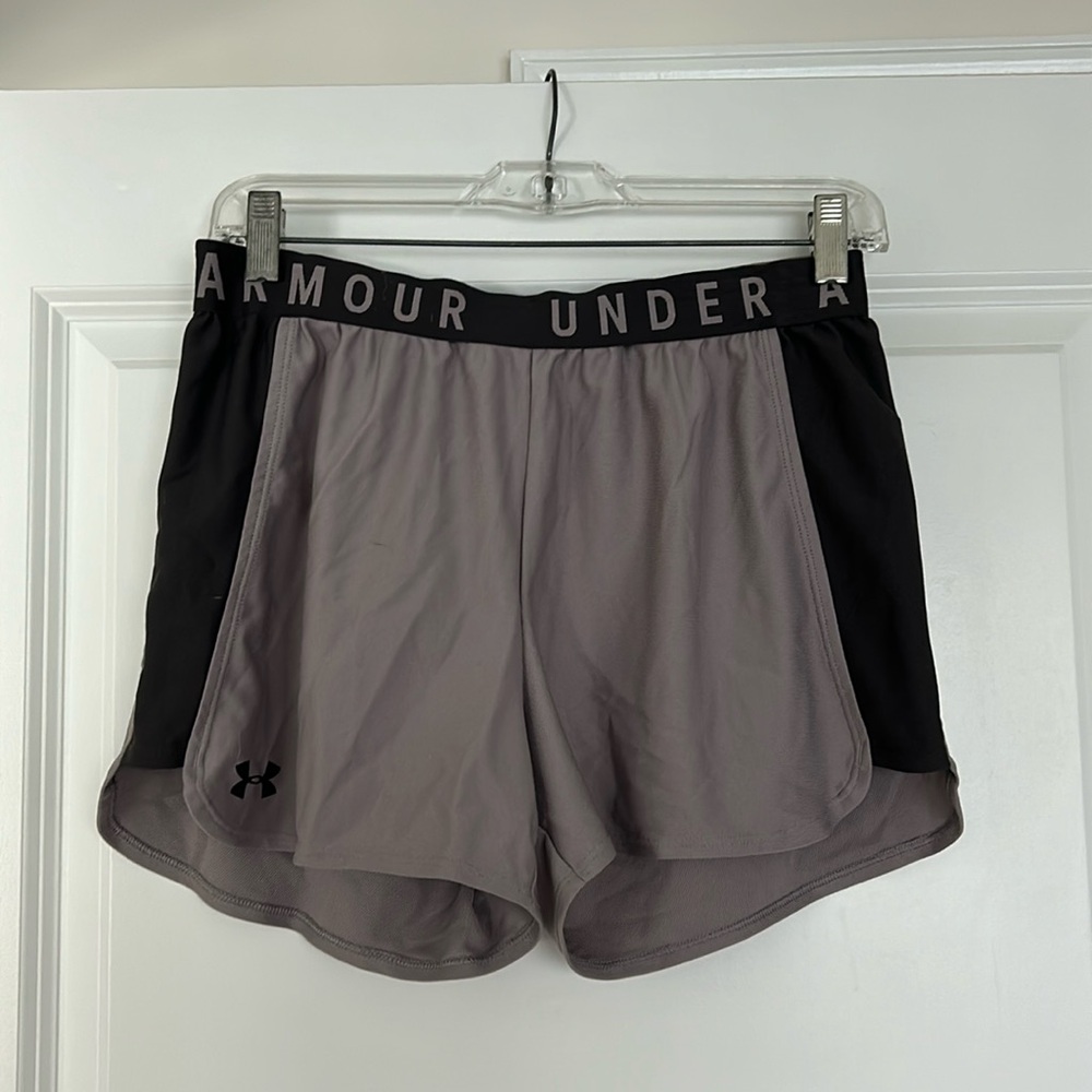 Gray Under Armour athletic shorts
